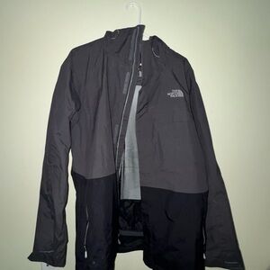 The North Face Men's Dark Gray and Black Raincoat